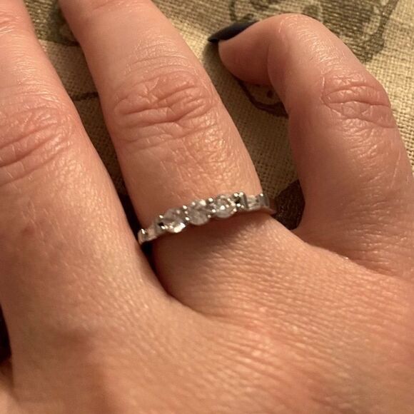 -The WithThese Rings 925 Silver Ring W/White Sapphire Set sz 6 - Picture 4 of 9